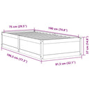 vidaXL fehér tömör fenyőfa ágy matrac nélkül 75 x 190 cm
