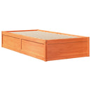 vidaXL viaszbarna tömör fenyőfa ágy matrac nélkül 75 x 190 cm