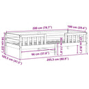 vidaXL viaszbarna tömör fenyőfa ágy matrac nélkül 100 x 200 cm