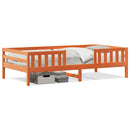 vidaXL viaszbarna tömör fenyőfa ágy matrac nélkül 75 x 190 cm