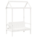 vidaXL fehér tömör fenyőfa pad tetővel 117,5 x 70 x 176,5 cm