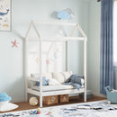 vidaXL fehér tömör fenyőfa pad tetővel 117,5 x 70 x 176,5 cm