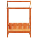 vidaXL viaszbarna tömör fenyőfa pad tetővel 117,5 x 70 x 176,5 cm