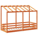 vidaXL viaszbarna tömör fenyőfa gyerekágy tetővel 75 x 190 cm