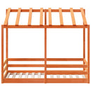 vidaXL viaszbarna tömör fenyőfa gyerekágy tetővel 70 x 140 cm