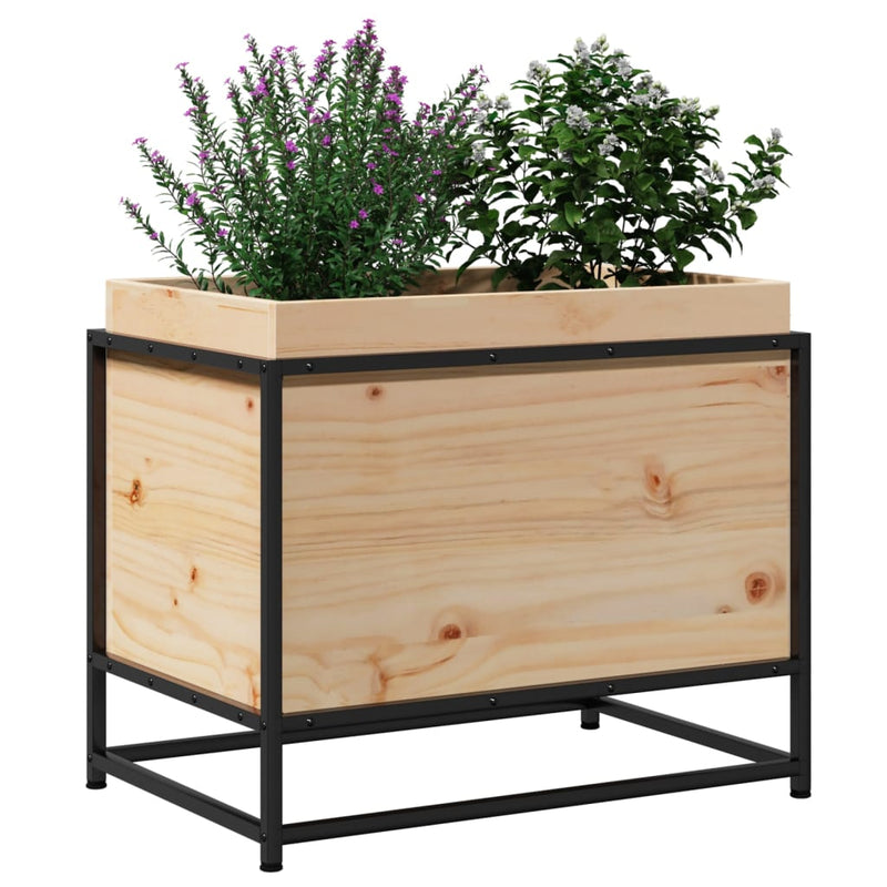 vidaXL tömör fenyőfa kerti virágtartó 60 x 40 x 50 cm