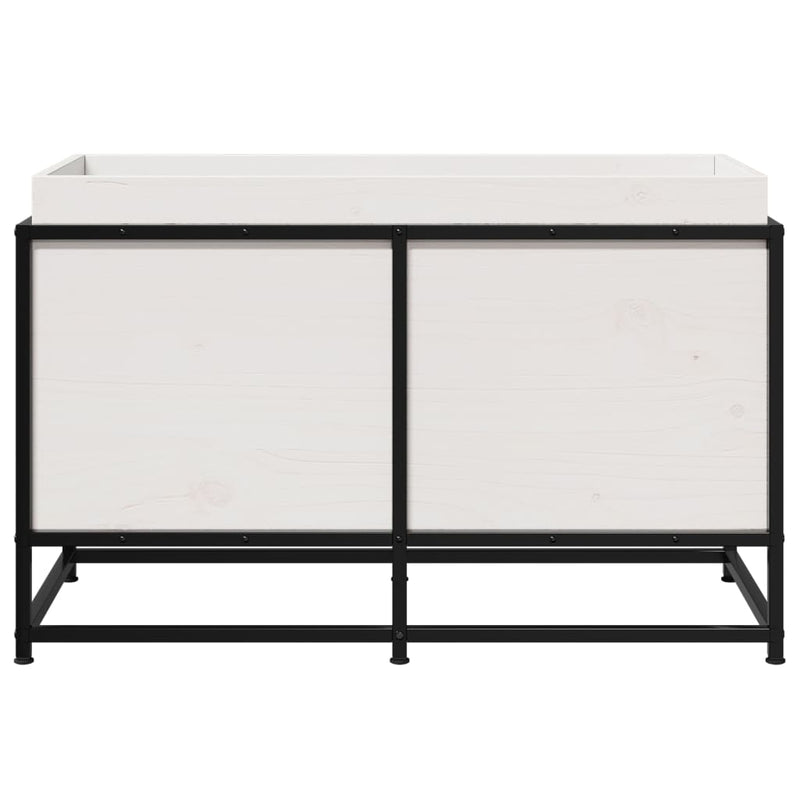 vidaXL fehér tömör fenyőfa kerti virágláda 80 x 40 x 50 cm