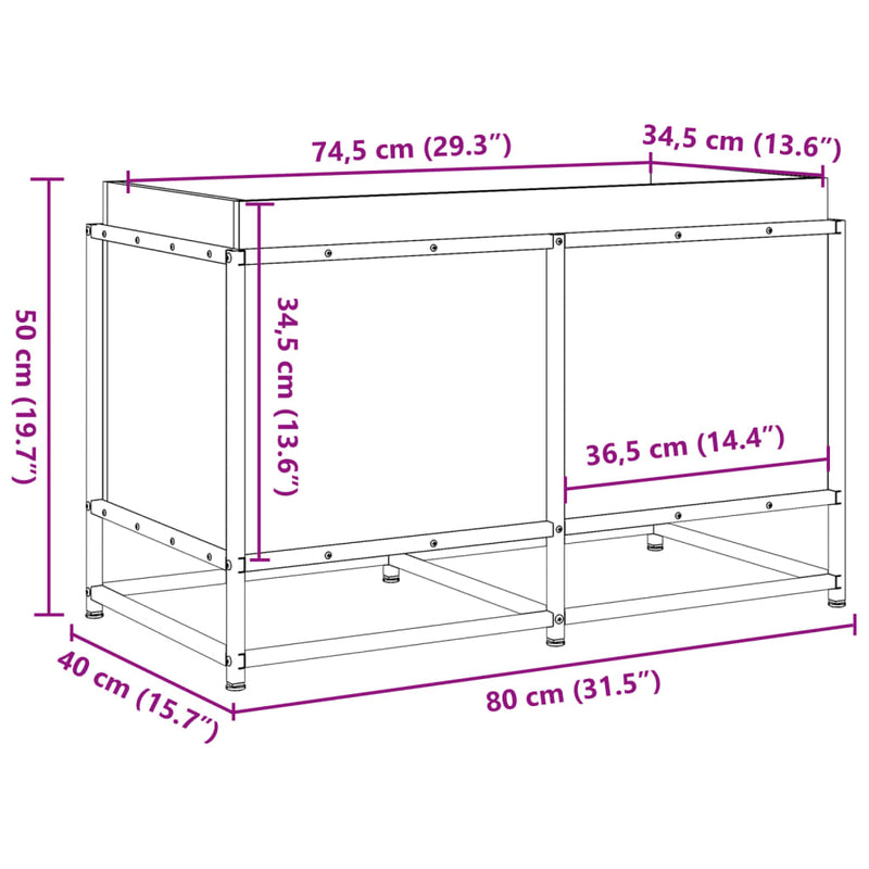 vidaXL viaszbarna tömör fenyőfa kerti virágláda 80 x 40 x 50 cm