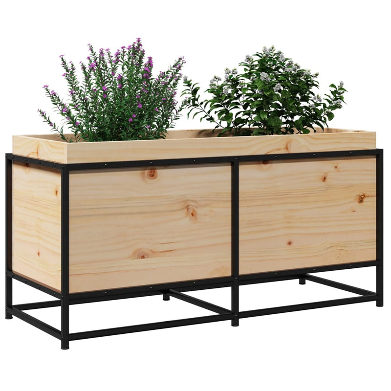 vidaXL tömör fenyőfa kerti virágláda 100 x 40 x 50 cm