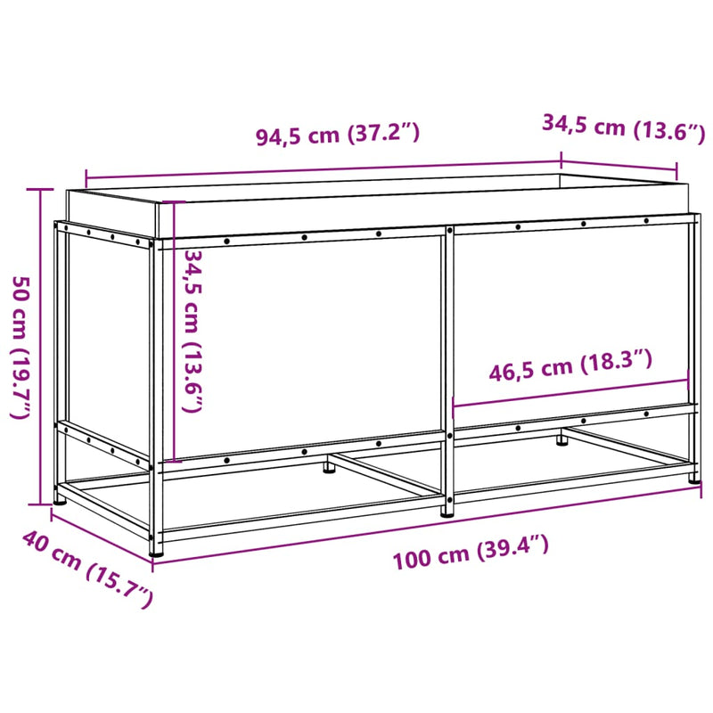 vidaXL tömör fenyőfa kerti virágláda 100 x 40 x 50 cm