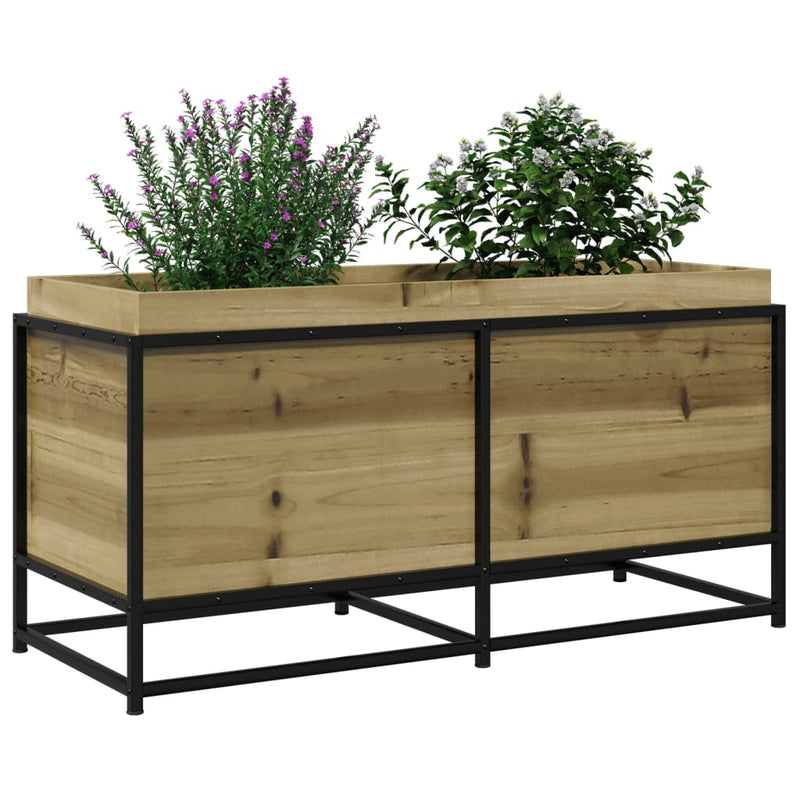 vidaXL impregnált fenyőfa kerti virágláda 100 x 40 x 50 cm