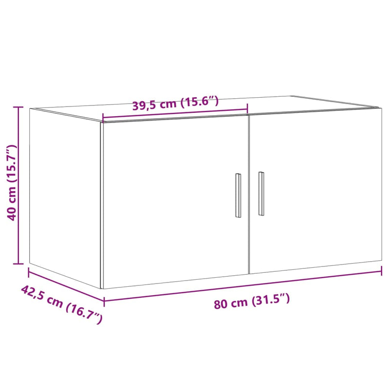 vidaXL betonszürke szerelt fa faliszekrény 80 x 42,5 x 40 cm