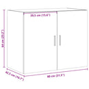 vidaXL betonszürke szerelt fa faliszekrény 80 x 42,5 x 64 cm