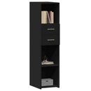 vidaXL fekete szerelt fa magasszekrény 30 x 42,5 x 124 cm
