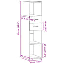 vidaXL betonszürke szerelt fa magasszekrény 30 x 42,5 x 124 cm