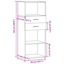 vidaXL fekete szerelt fa magasszekrény 50 x 42,5 x 124 cm
