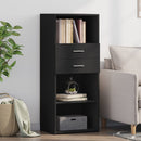 vidaXL fekete szerelt fa magasszekrény 50 x 42,5 x 124 cm