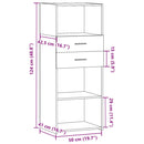 vidaXL füstös tölgy színű szerelt fa magasszekrény 50 x 42,5 x 124 cm