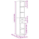 vidaXL füstös tölgy színű szerelt fa magasszekrény 30 x 42,5 x 185 cm