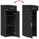 vidaXL fekete szerelt fa tálalószekrény 30 x 42,5 x 93 cm