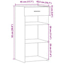 vidaXL betonszürke szerelt fa tálalószekrény 45 x 42,5 x 93 cm