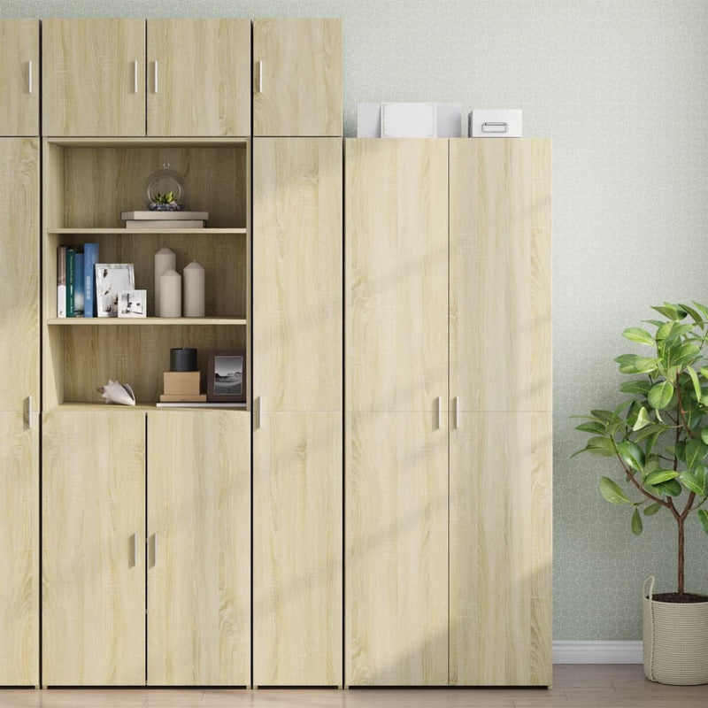 vidaXL sonoma tölgy szerelt fa vékony tárolószekrény 30x42,5x225 cm
