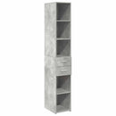 vidaXL betonszürke szerelt fa vékony tárolószekrény 30 x 42,5 x 225 cm