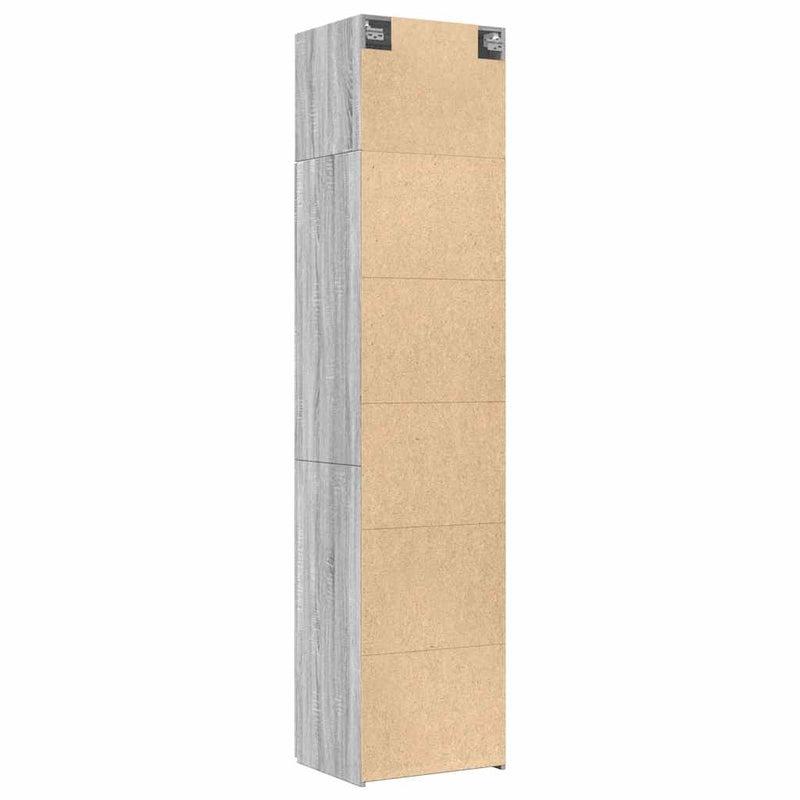 vidaXL szürke sonoma szerelt fa vékony tárolószekrény 50x42,5x225 cm