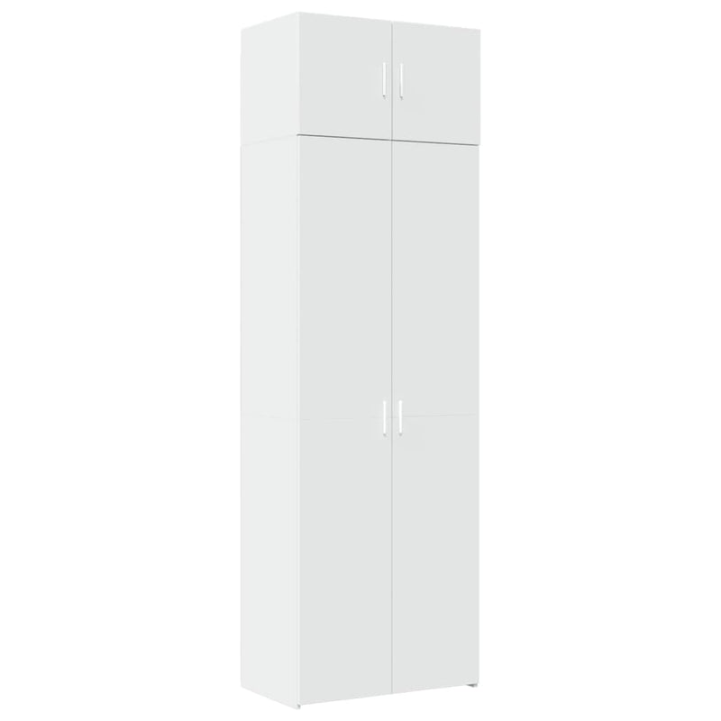 vidaXL fehér szerelt fa tárolószekrény 70 x 42,5 x 225 cm