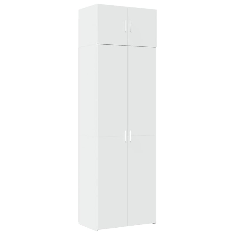 vidaXL fehér szerelt fa tárolószekrény 70 x 42,5 x 225 cm