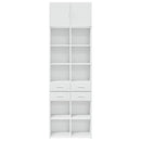 vidaXL fehér szerelt fa tárolószekrény 70 x 42,5 x 225 cm