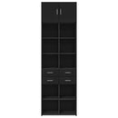 vidaXL fekete szerelt fa tárolószekrény 70 x 42,5 x 225 cm