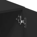 vidaXL fekete szerelt fa tárolószekrény 70 x 42,5 x 225 cm