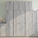 vidaXL szürke sonoma színű szerelt fa magasszekrény 80 x 42,5 x 249 cm