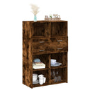 vidaXL füstös tölgy színű szerelt fa magasszekrény 80 x 42,5 x 124 cm