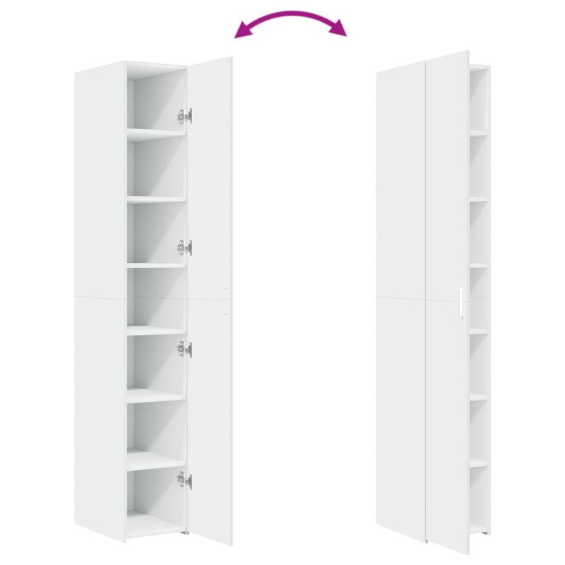 vidaXL fehér szerelt fa magasszekrény 30 x 42,5 x 185 cm