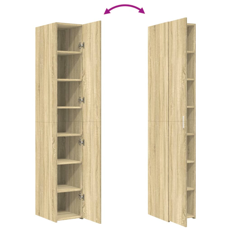 vidaXL sonoma tölgy színű szerelt fa magasszekrény 30 x 42,5 x 185 cm