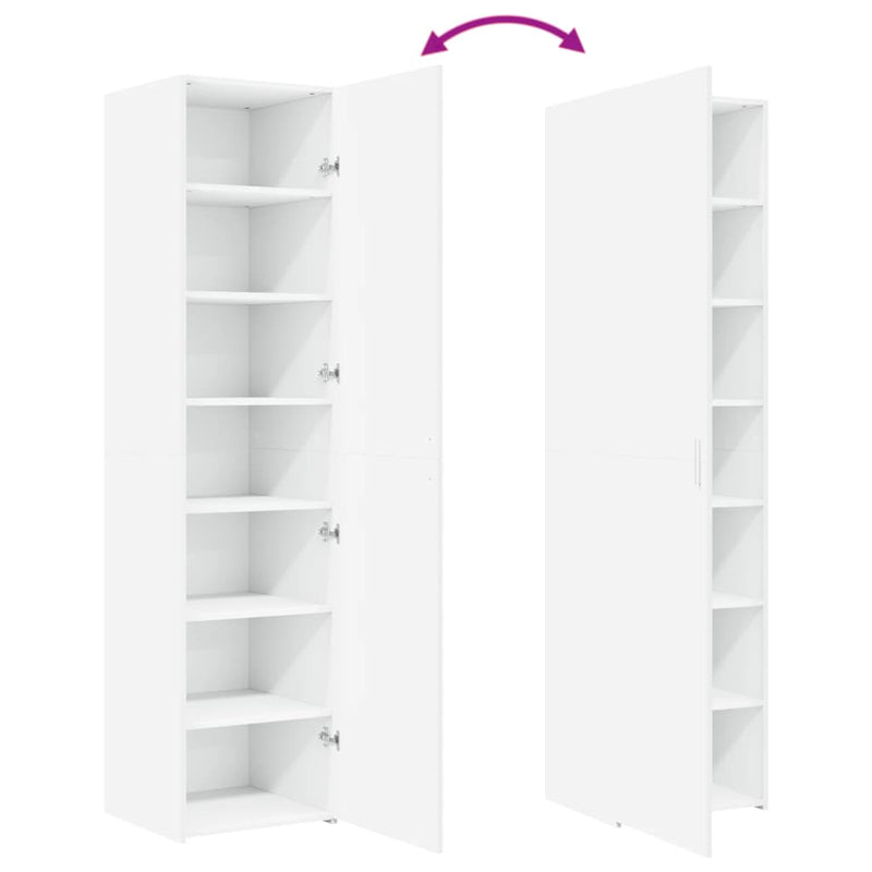 vidaXL fehér szerelt fa magasszekrény 45 x 42,5 x 185 cm