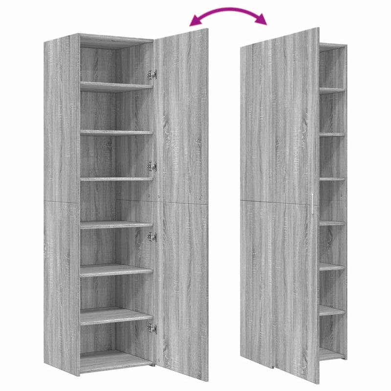 vidaXL szürke sonoma szerelt fa magasszekrény 50x42,5x185 cm