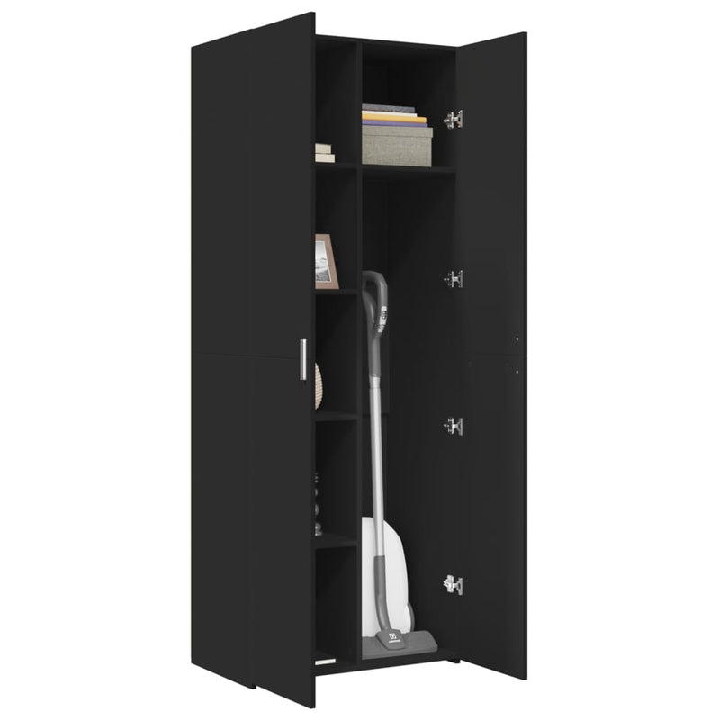 vidaXL fekete szerelt fa magasszekrény 70 x 42,5 x 185 cm