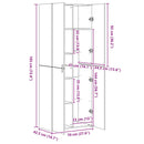 vidaXL fekete szerelt fa magasszekrény 70 x 42,5 x 185 cm