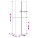 vidaXL betonszürke szerelt fa magasszekrény 70 x 42,5 x 185 cm