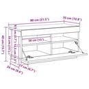 vidaXL betonszürke szerelt fa magasszekrény 70 x 42,5 x 185 cm