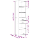 vidaXL fekete szerelt fa magasszekrény 45 x 42,5 x 185 cm