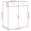 vidaXL sonoma tölgy színű szerelt fa tálalószekrény 80 x 42,5 x 93 cm