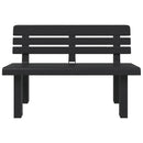 vidaXL antracitszürke polipropilén kerti pad 110 x 52 x 71 cm