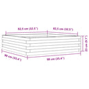 vidaXL tömör fenyőfa kerti virágláda 90 x 90 x 23 cm