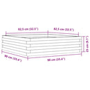 vidaXL fehér tömör fenyőfa kerti virágláda 90 x 90 x 23 cm