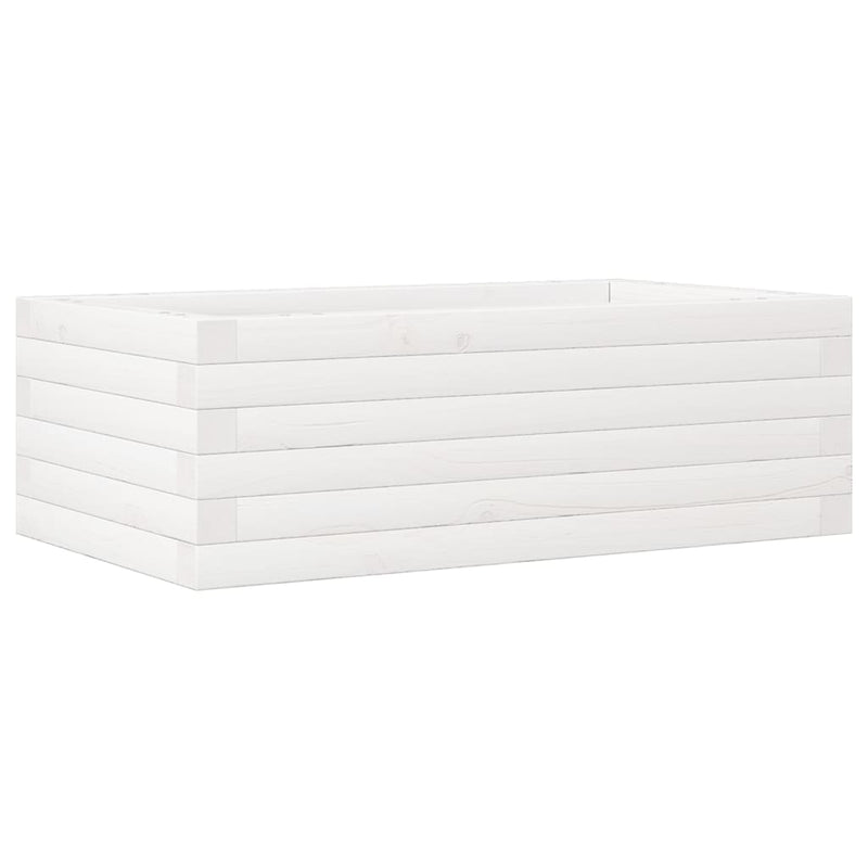 vidaXL fehér tömör fenyő virágláda 70 x 40 x 23 cm