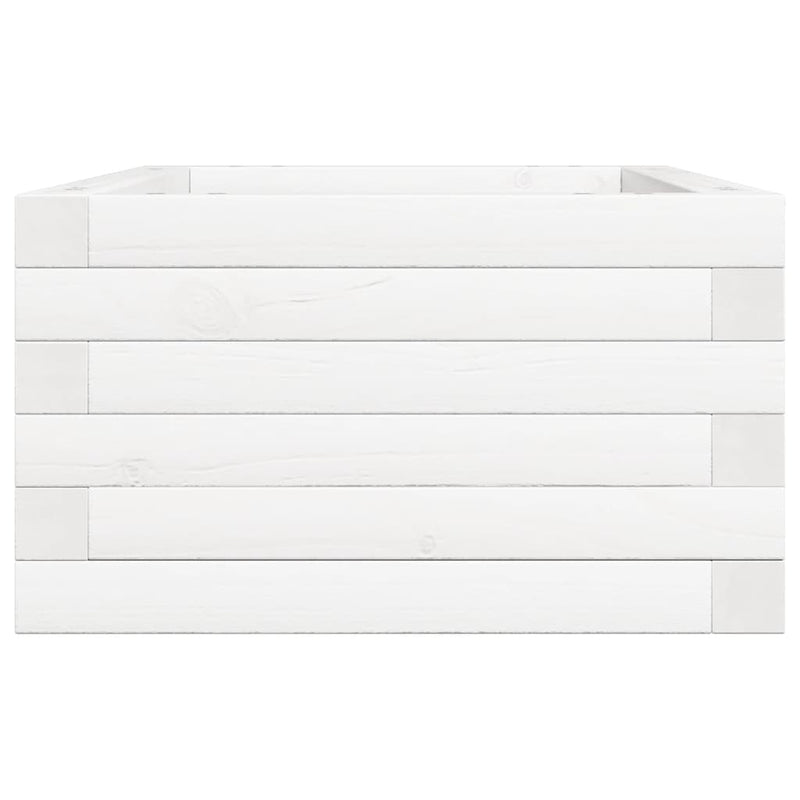 vidaXL fehér tömör fenyő virágláda 70 x 40 x 23 cm